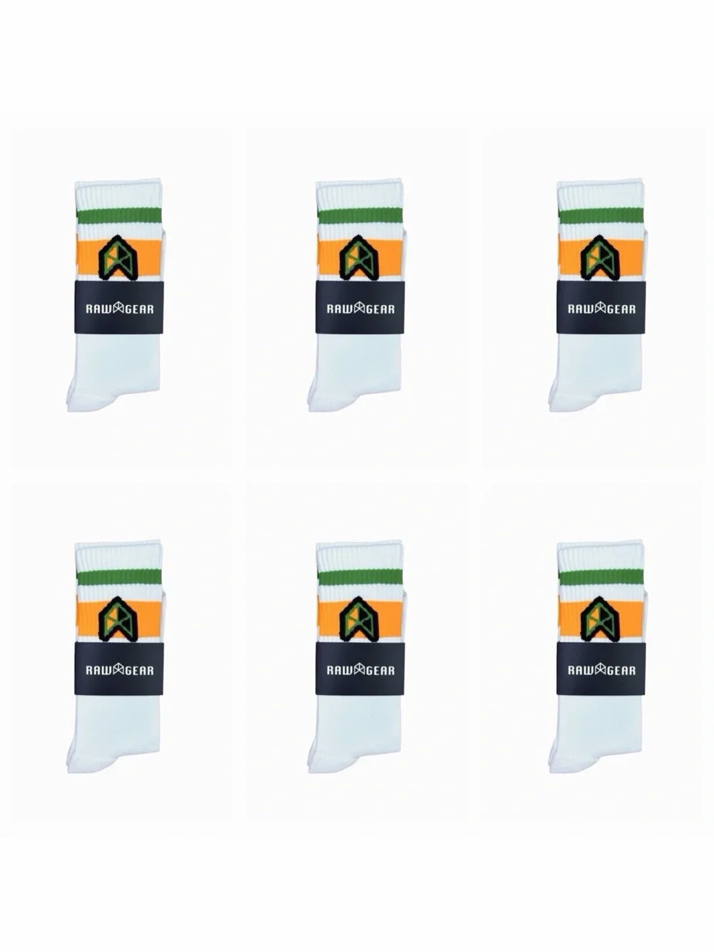 Rawgear Retro Logo Socks - RG931 - One Size - 6 Pairs